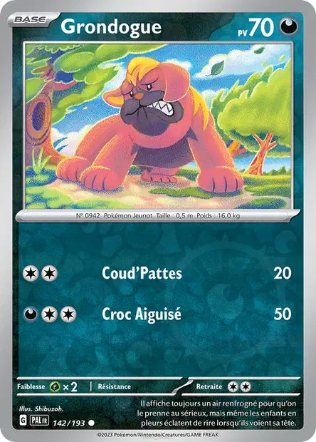 Grondogue - PAL - 142/193 - Reverse - Évolutions à Paldea - NM - FR