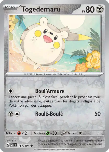 Togedemaru - OBF - 151/197 - Reverse - Flammes Obsidiennes - NM - FR