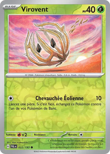 Virovent - PAL - 022/193 - Reverse - Évolutions à Paldea - NM - FR