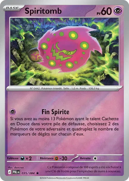 Spiritomb - PBL - 035/084 - Reverse - Nuit Noire - NM - FR