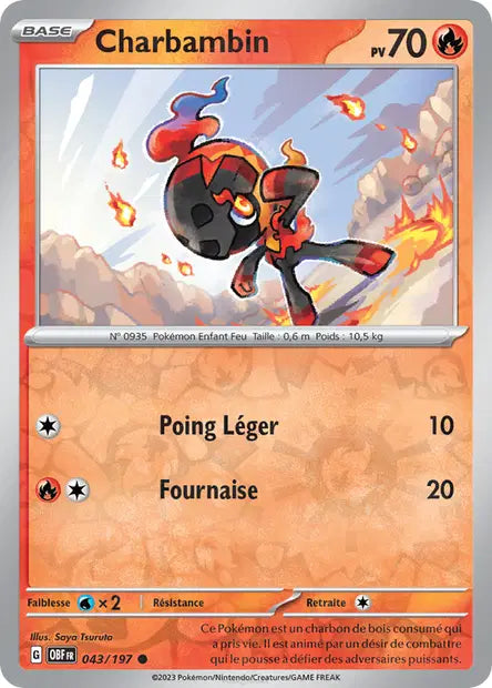 Charbambin - OBF - 043/197 - Reverse - Flammes Obsidiennes - NM - FR