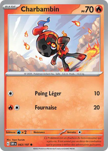 Charbambin - OBF - 043/197 - Non Reverse - Flammes Obsidiennes - NM - FR