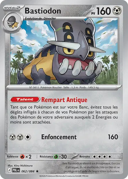 Bastiodon - PBL - 062/084 - Holo - Nuit Noire - NM - FR