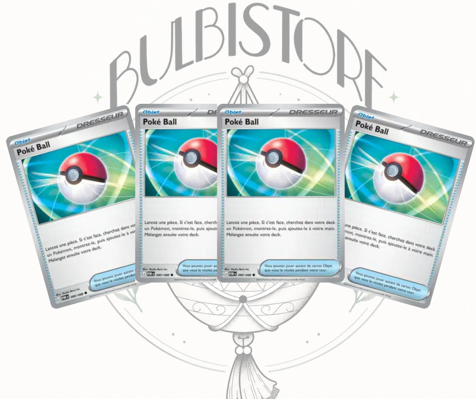 Playset x4 Poké Ball - POR - Non Reverse - Équilibre Parfait - NM - FR
