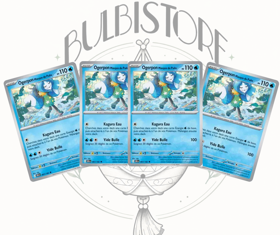 Playset x4 Ogerpon Masque du Puits - DRI - Non Reverse - Rivalités Destinées - NM - FR