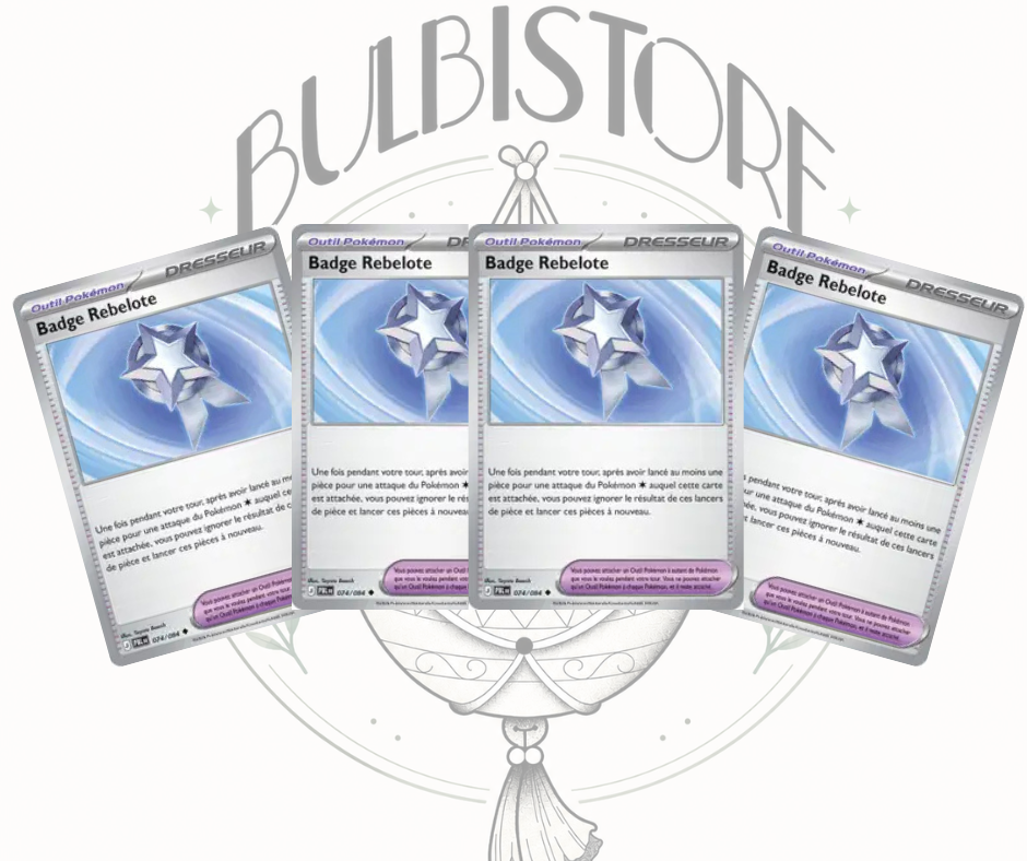 Playset x4 Badge Rebelotte - PBL - Non Reverse - Nuit Noire - NM - FR