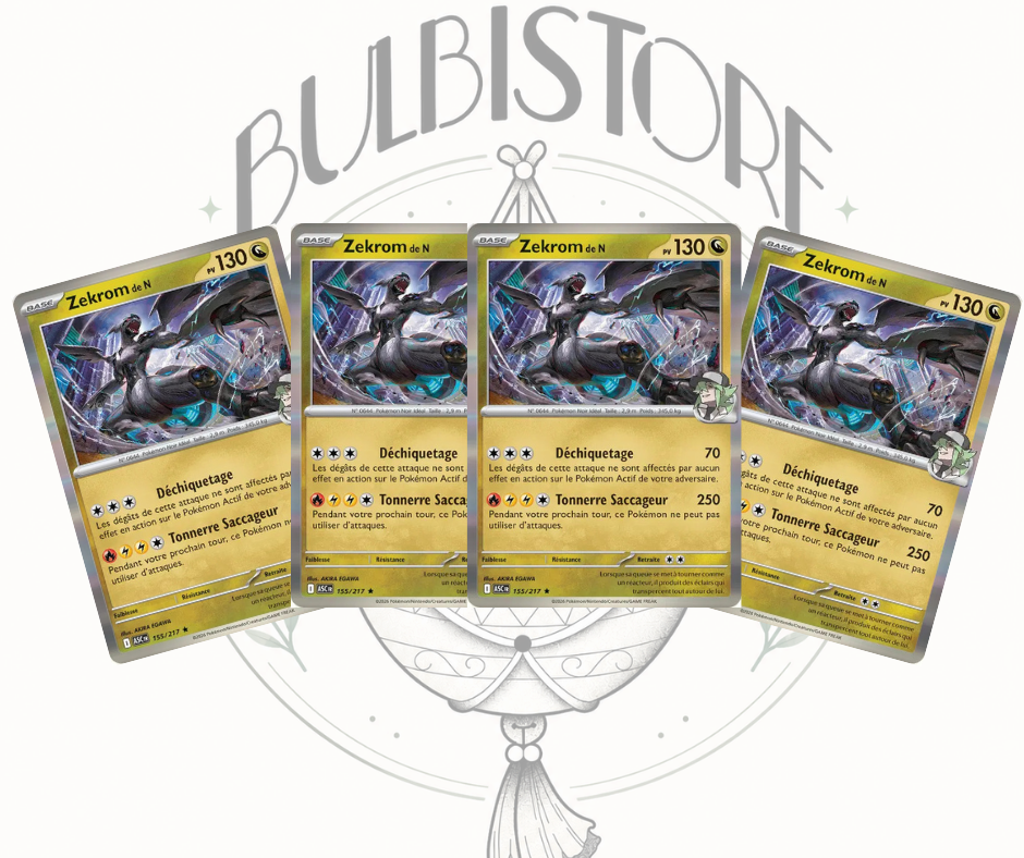 Playset x4 Zekrom de N - ASC - Holo - Héros Transcendants - NM - FR