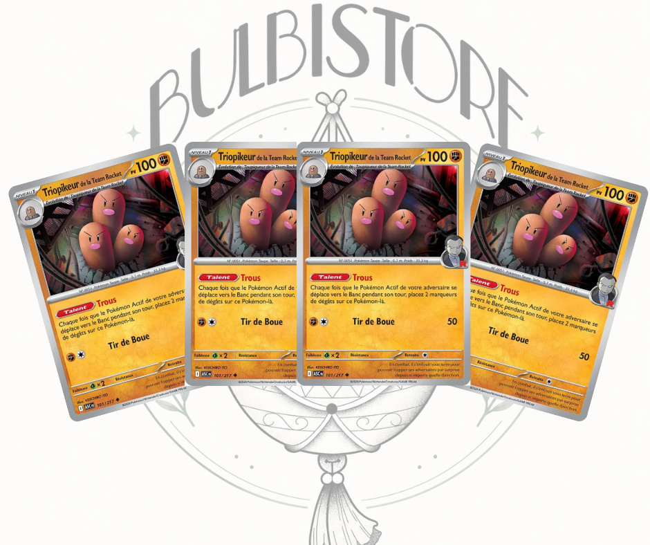 Playset x4 Triopikeur de la Team Rocket - ASC - Non Reverse - Héros Transcendants - NM - FR