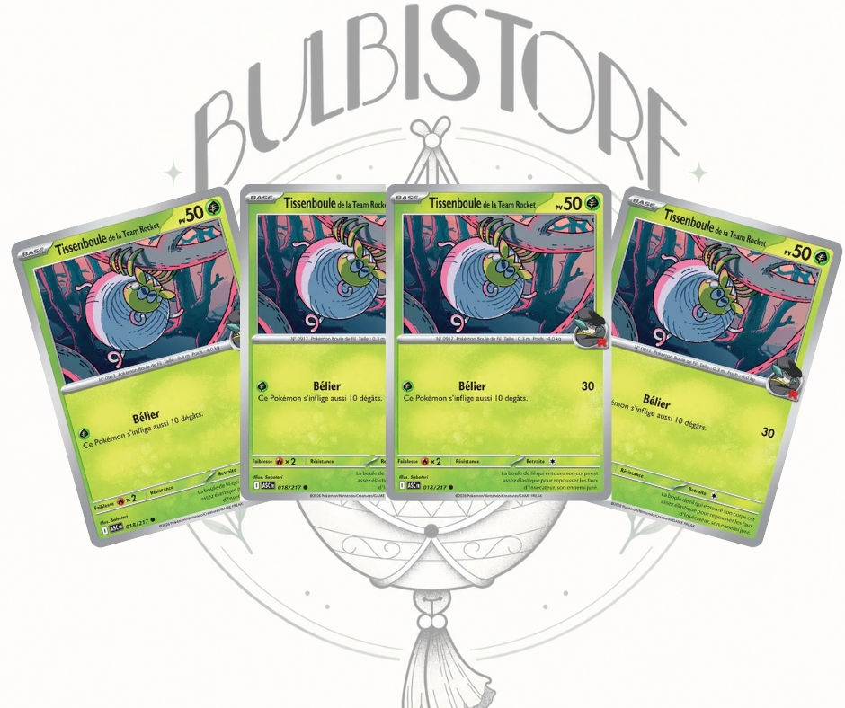 Playset x4 Tissenboule de la Team Rocket - ASC - Non Reverse - Héros Transcendants - NM - FR