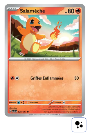 Salamèche - ASC - 020/217 - Holo Cosmo - Héros Transcendants - NM - FR