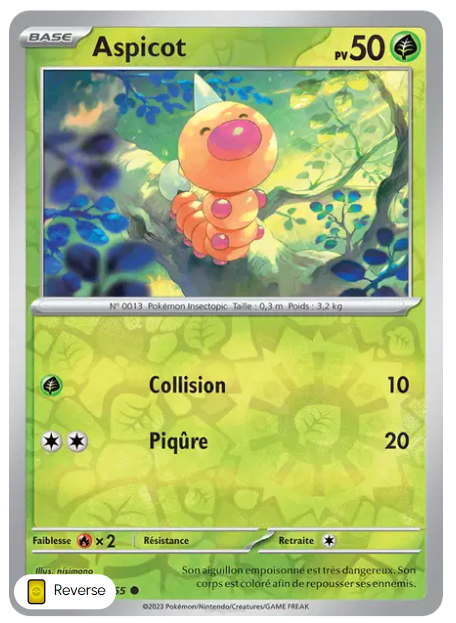 Aspicot - MEW - 013/165 - Reverse - 151 - NM - FR
