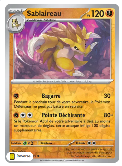 Sablaireau - MEW - 028/165 - Reverse - 151 - NM - FR