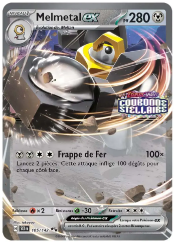Meltan - SCR - 102/142 - Stamp - Cosmo Holo - Couronne Stellaire - NM - FR