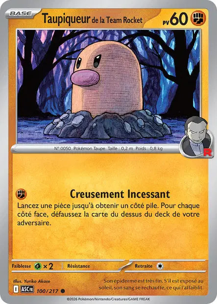 Taupiqueur de la Team Rocket - ASC - 100/217 - Non Reverse - Héros Transcendants - NM - FR