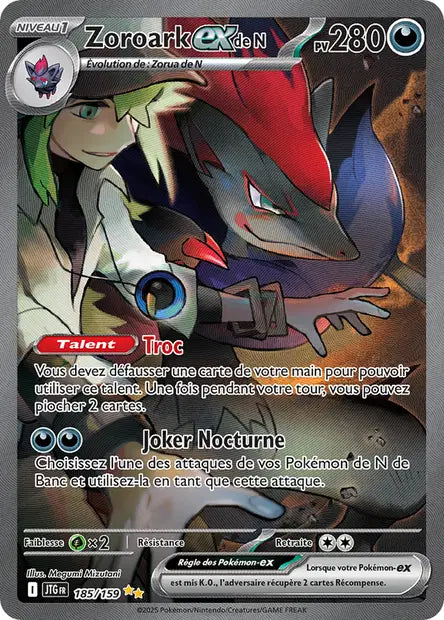 Zoroark ex de N - JTG - 185/159 - Illustration Spéciale Rare - Aventures Ensemble - NM - FR