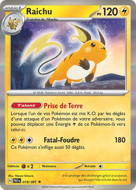 Raichu - PAF - 019/091 - Holo - Destinées de Paldea - NM - FR