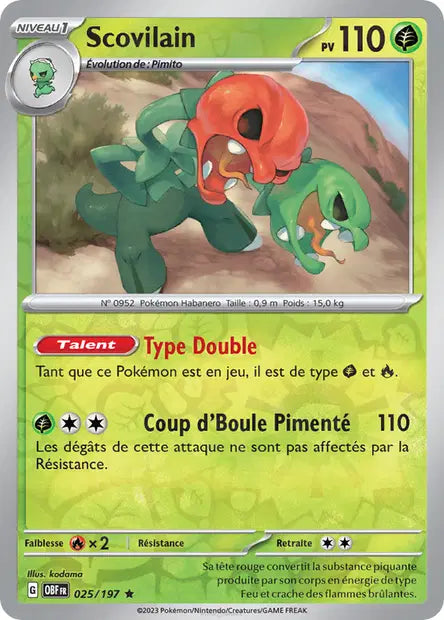 Scolvilain - OBF - 025/197 - Reverse - Flammes Obsidiennes - NM - FR