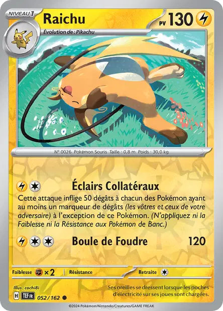 Raichu - TEF - 052/162 - Reverse - Forces Temporelles - NM - FR