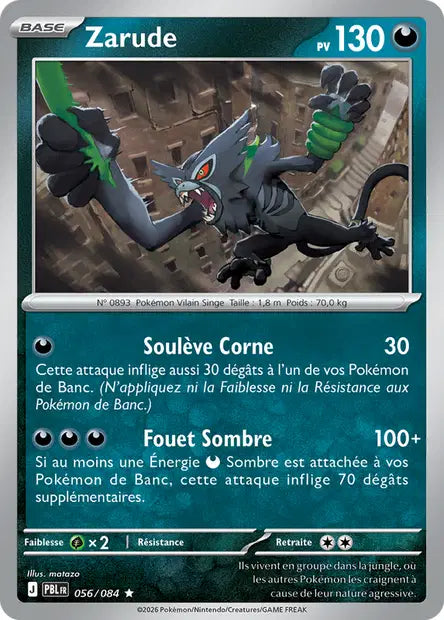 Zarude - PBL - 056/084 - Holo - Nuit Noire - NM - FR