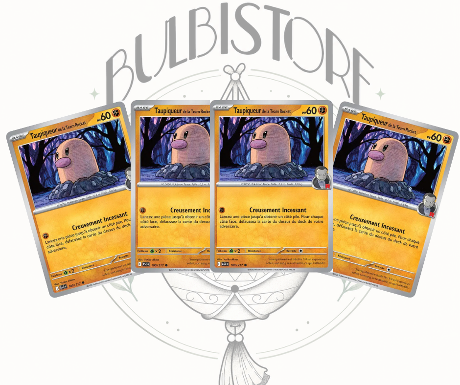 Playset x4 Taupiqueur de la Team Rocket - ASC - Non Reverse - Héros Transcendants - NM - FR