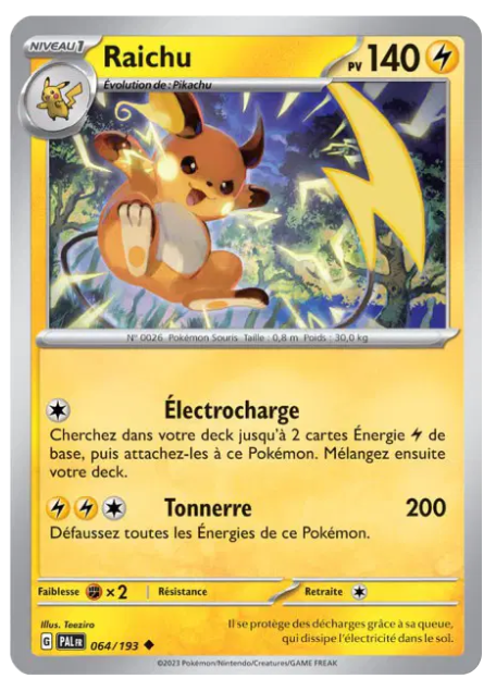Raichu - PAL - 064/193 - Non Reverse - Évolutions à Paldea - NM - FR