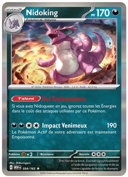 Nidoking - MEW - 034/165 - Reverse - 151 - NM - FR